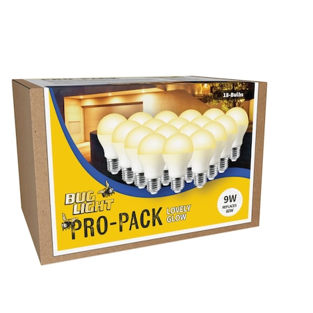 Miracle Led LED Lovely Bug Light Pro-Pack 9W Replaces 60W Lightbulbs, Amber, Deters Insects, 18PK 801989